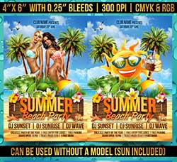 夏日海滩派对传单模板：Summer Beach Party Flyer